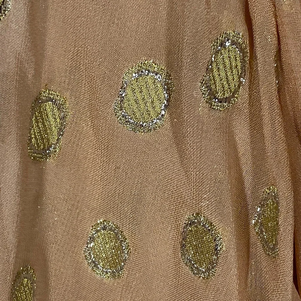 Raga Kenna Metallic Dot Mini Dress Peach Gold Silver Sparkle Womens Size XS - Picture 10 of 11